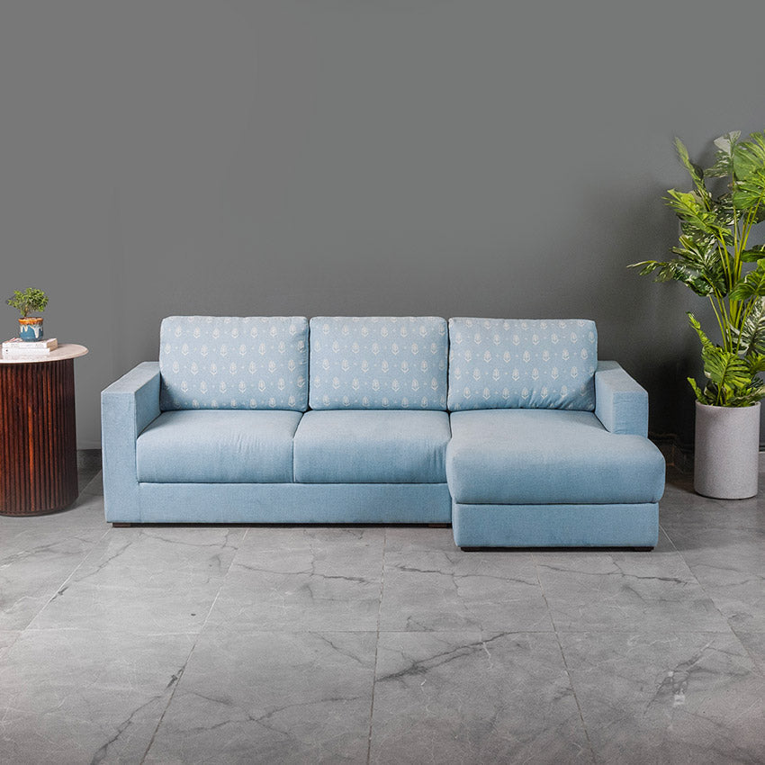 Claire Upholstered Sofa With Chaise Sectional - Linen Fabric