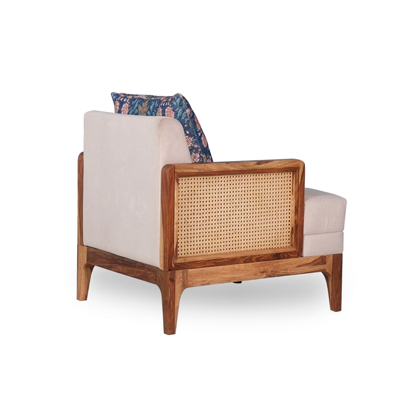 Arbor Rattan Sofa 1 Seater Textured Ivory