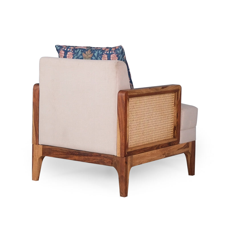 Arbor Rattan Sofa 1 Seater Textured Ivory