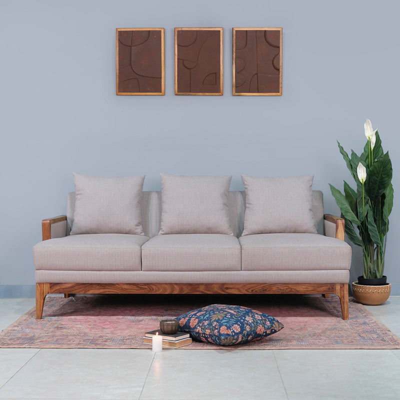 Arbor Rattan Sofa 3 Seater Textured Light Brown