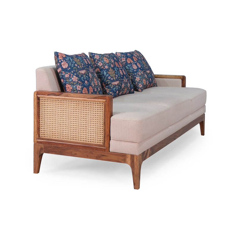 Arbor Rattan Sofa 3 Seater Textured Ivory