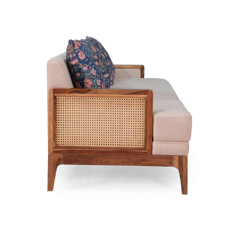 Arbor Rattan Sofa 3 Seater Textured Ivory