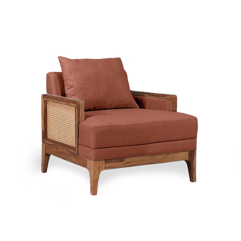Arbor Rattan Sofa 1 Seater Textured Light Brown