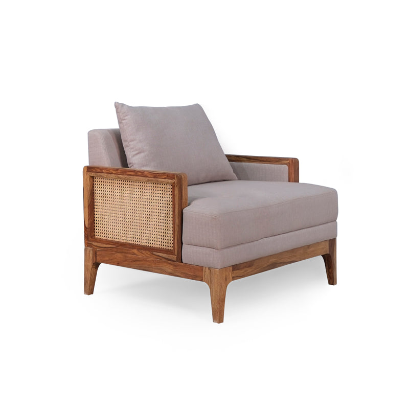 Arbor Rattan Sofa 1 Seater Textured Light Brown