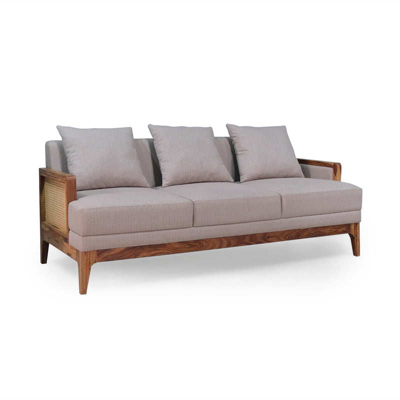 Arbor Rattan Sofa 3 Seater Textured Light Brown