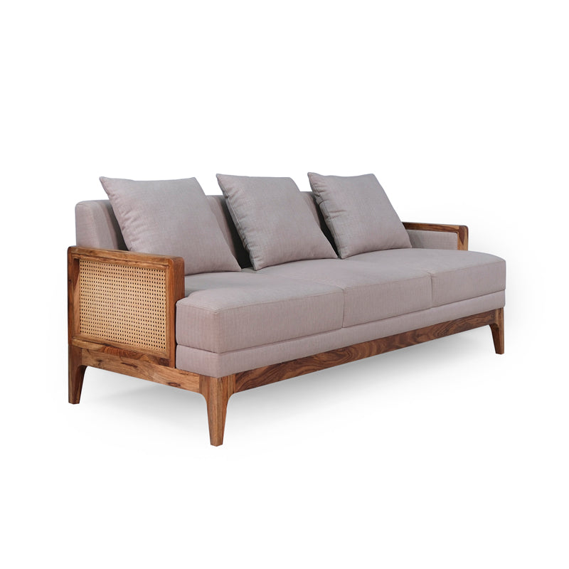 Arbor Rattan Sofa 3 Seater Textured Light Brown