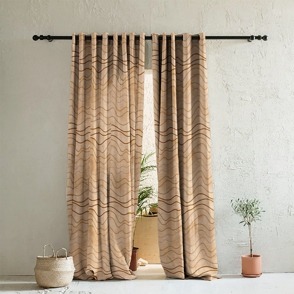 Geometric Room Darkening Curtain Set of 2 - DS469 D