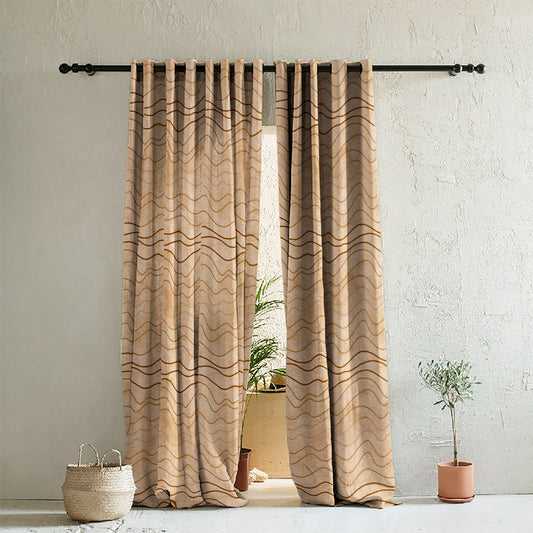 Geometric Room Darkening Curtain Set of 2 - DS469 D