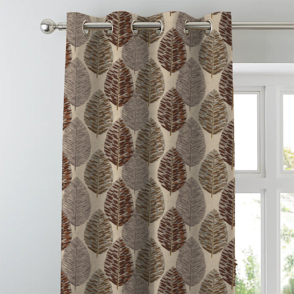 Elegant Floral Print Room Darkening Curtains- Set of 2 -DS 480 C