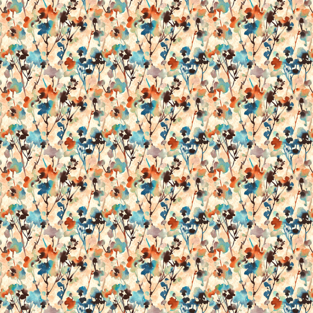 Elegant Floral Print Room Darkening Curtains- Set of 2 -DS 481A