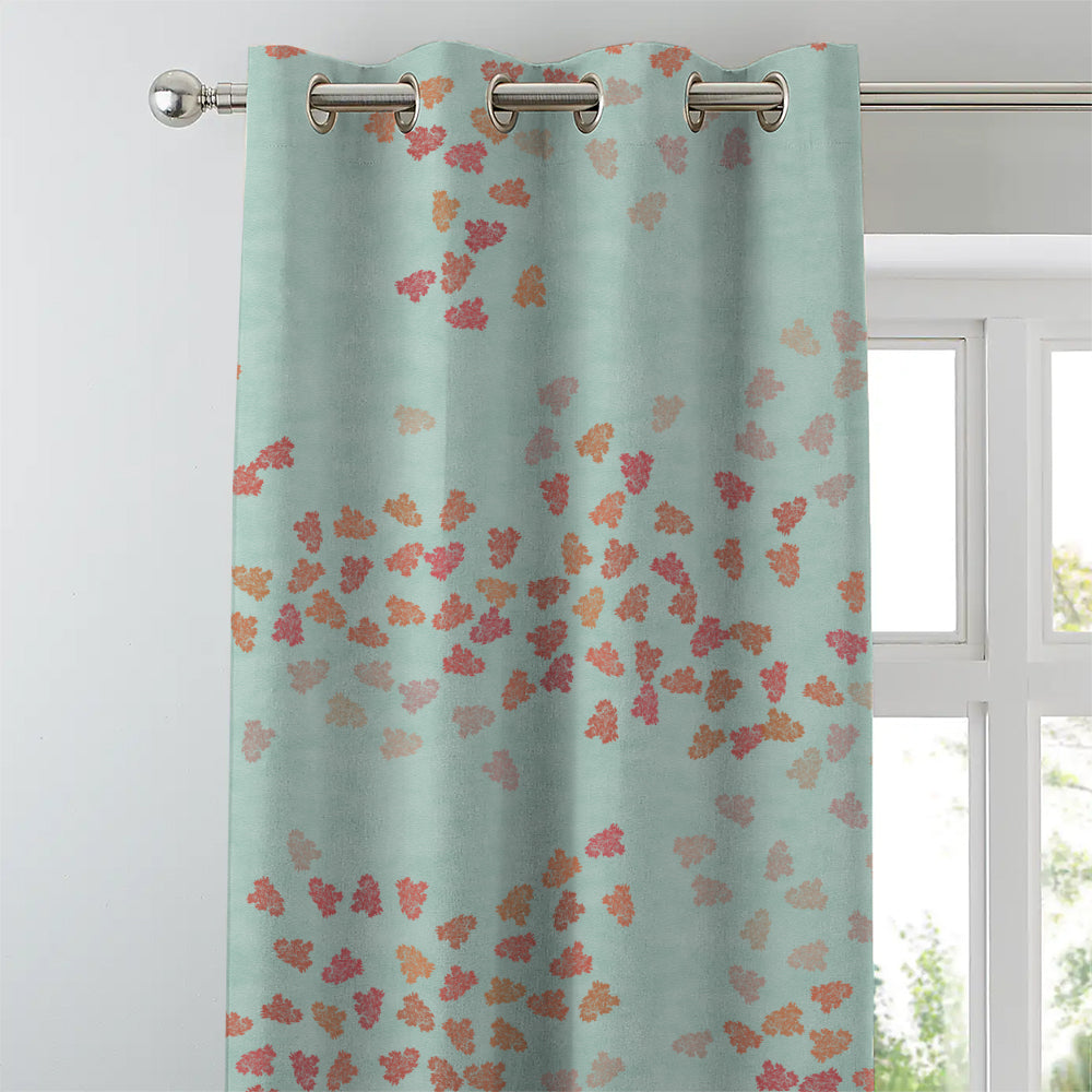 Elegant Floral Print Room Darkening Curtains- Set of 2 - DS500 C