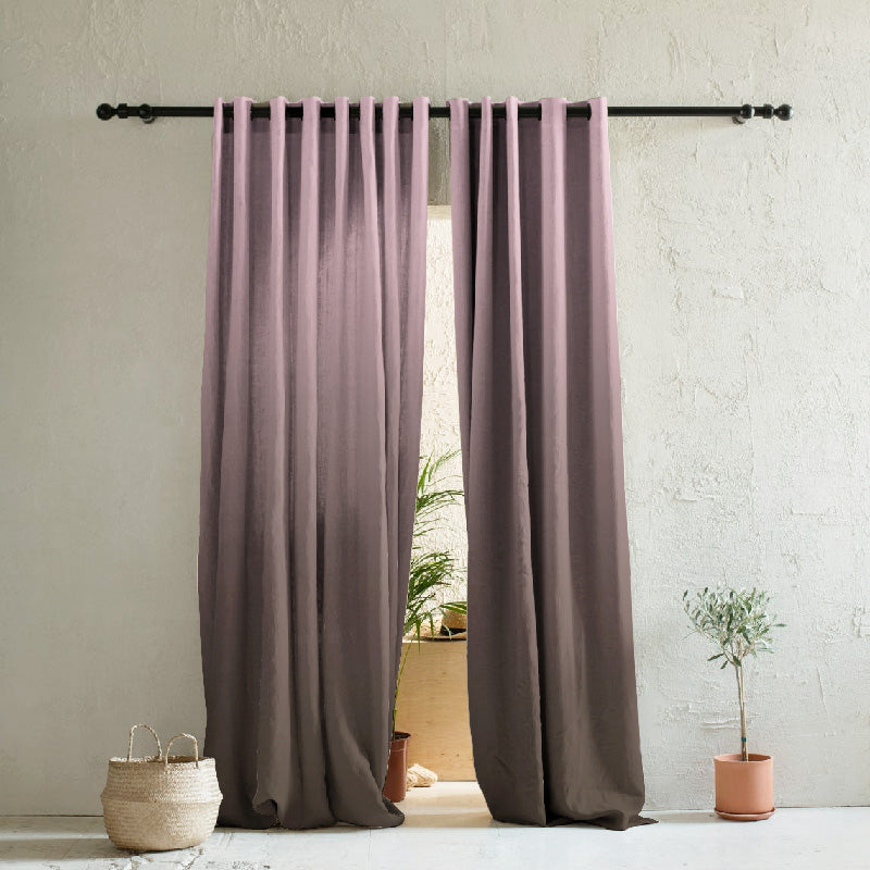 Elegant Ombre Print Room Darkening Curtain Set of 2, FL5