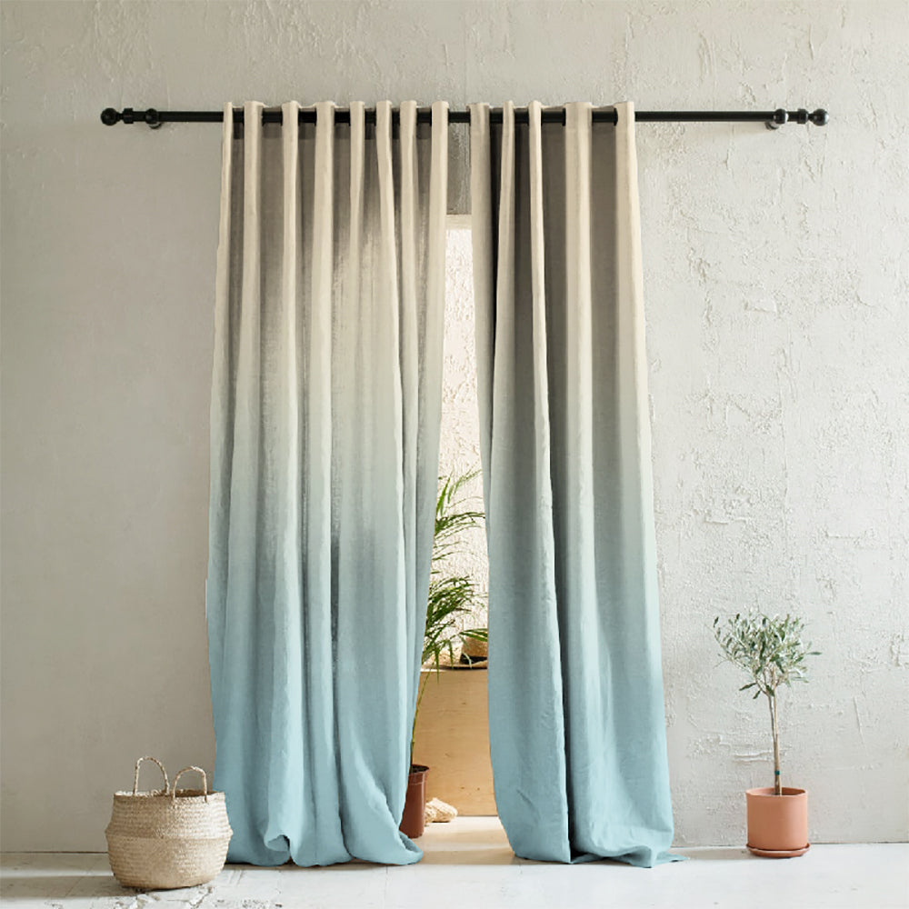 Elegant Ombre Print Room Darkening Curtain - Set of 2 - DSFRDM1