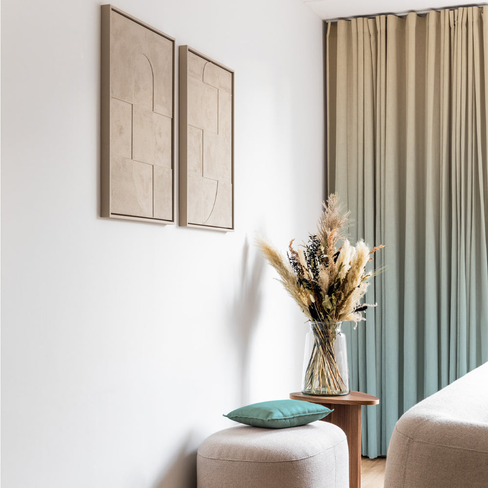 Elegant Ombre Print Room Darkening Curtain - Set of 2 - DSFRDM1