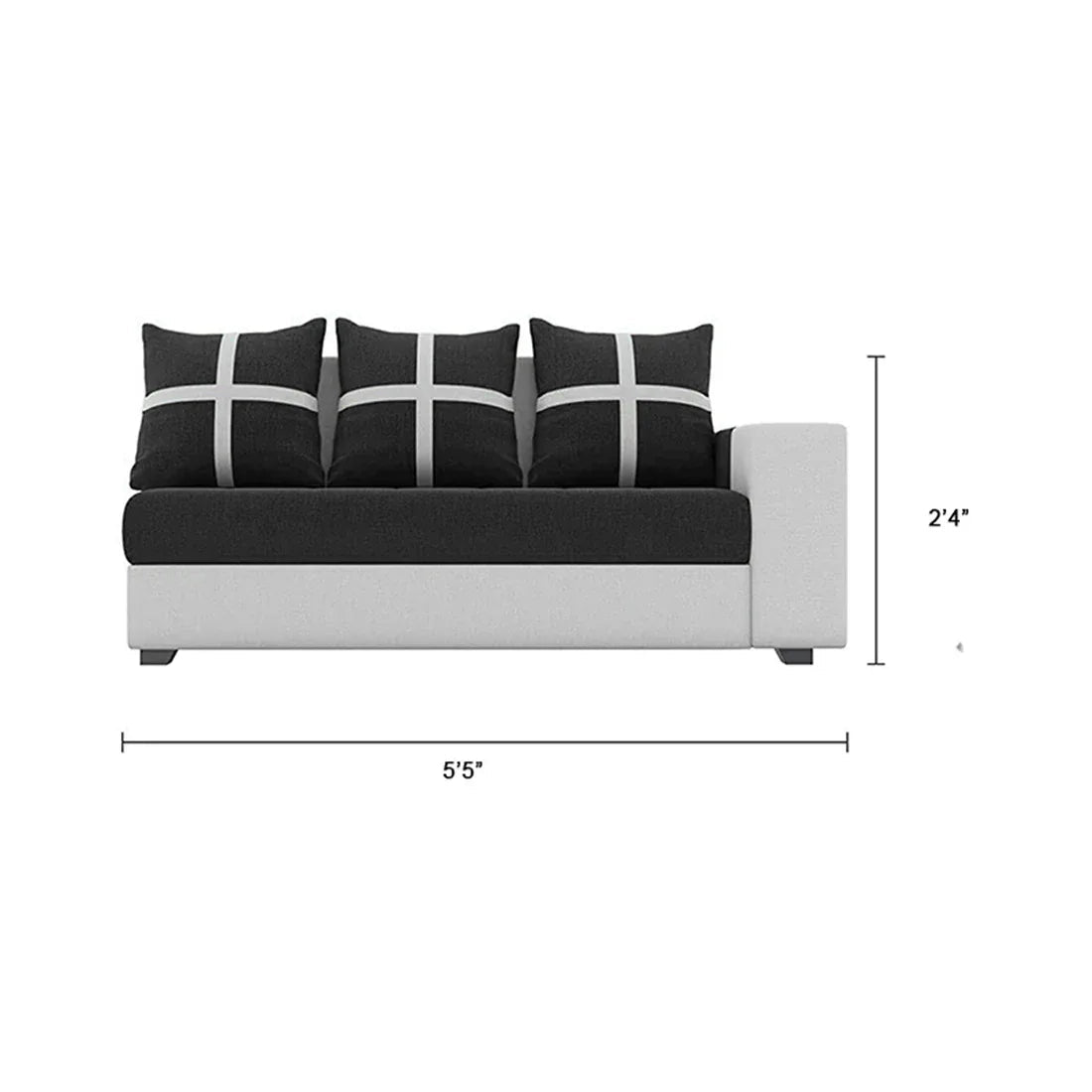 Jamestown L Shape Fabric Sofa Set For Living Room