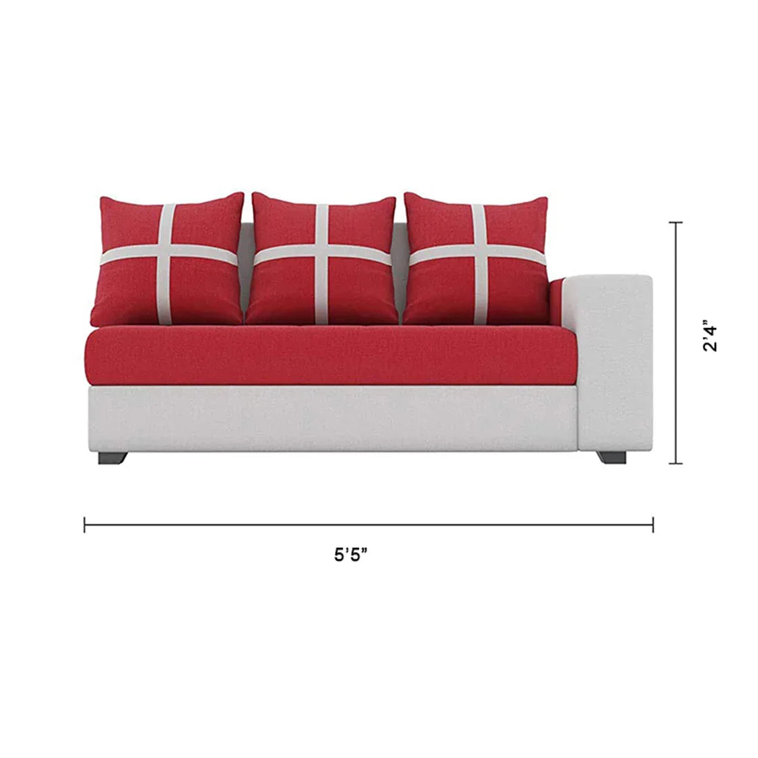 Jamestown L Shape Fabric Sofa Set For Living Room