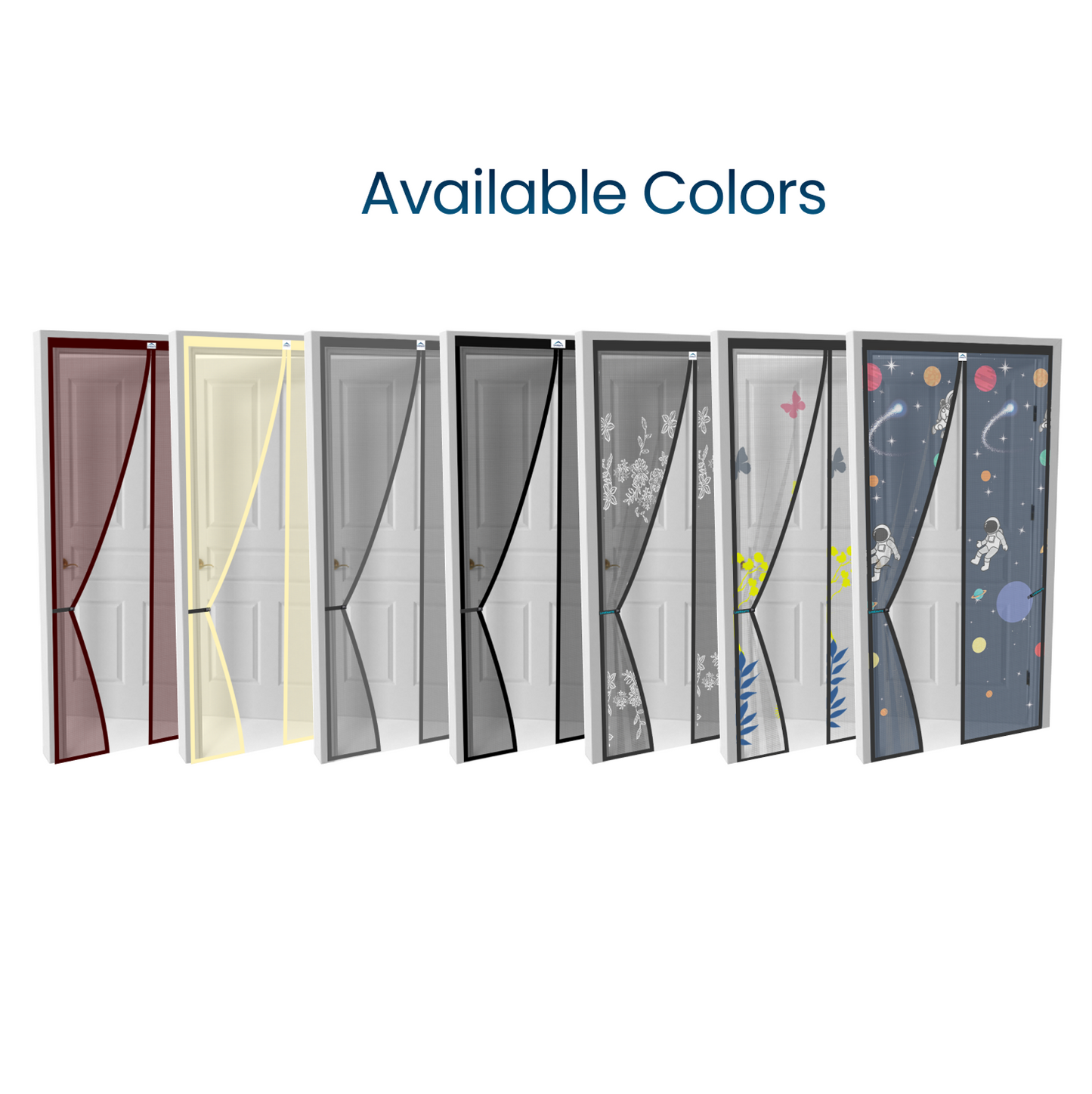 Floral Polyester magnetic Mosquito Net curtain for door