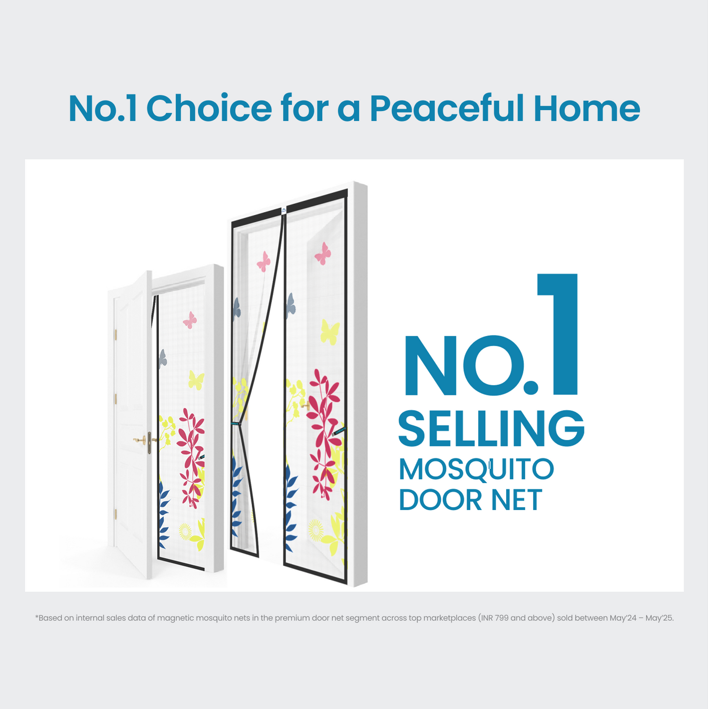 Floral Polyester magnetic Mosquito Net curtain for door