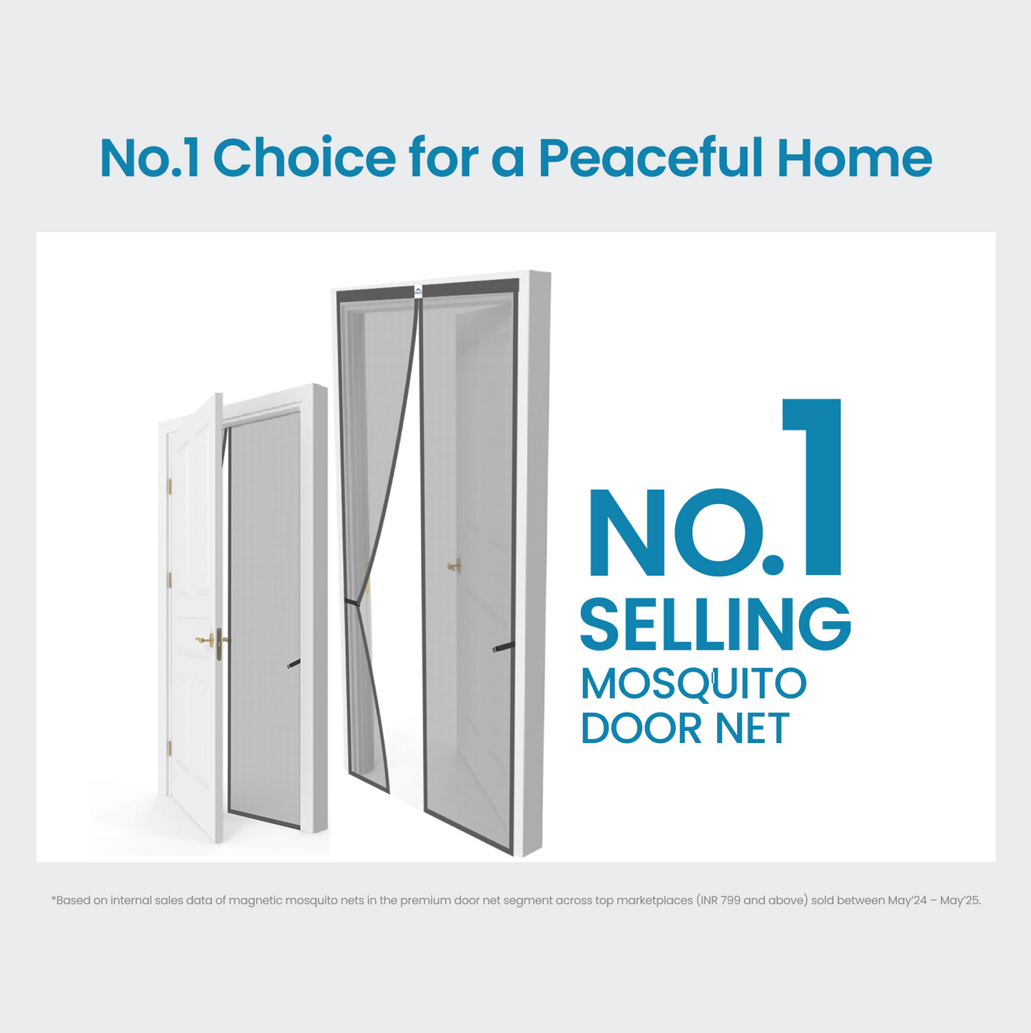 Fiberglass Door Mosquito Net - Grey