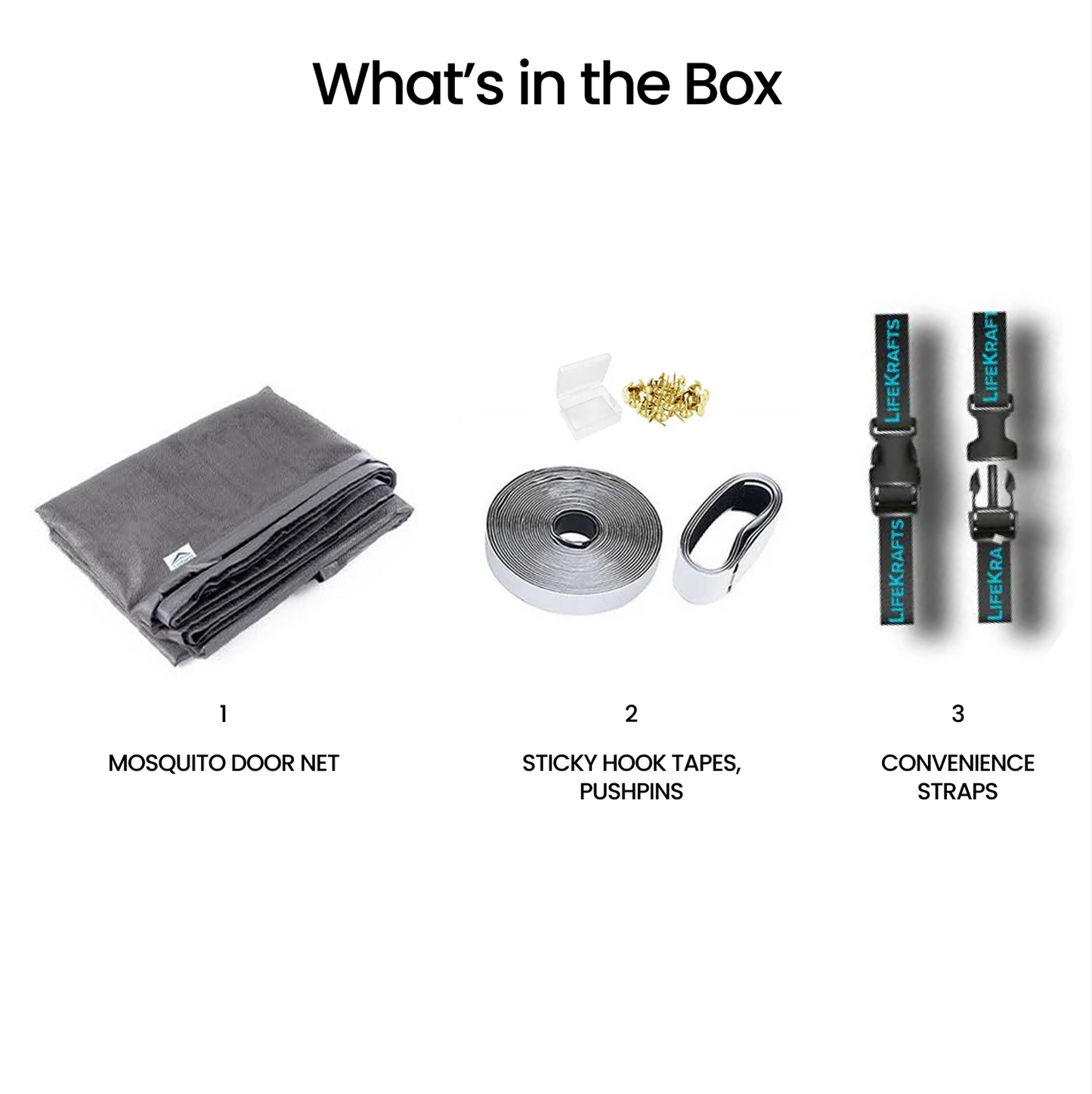 Fiberglass Door Mosquito Net - Black