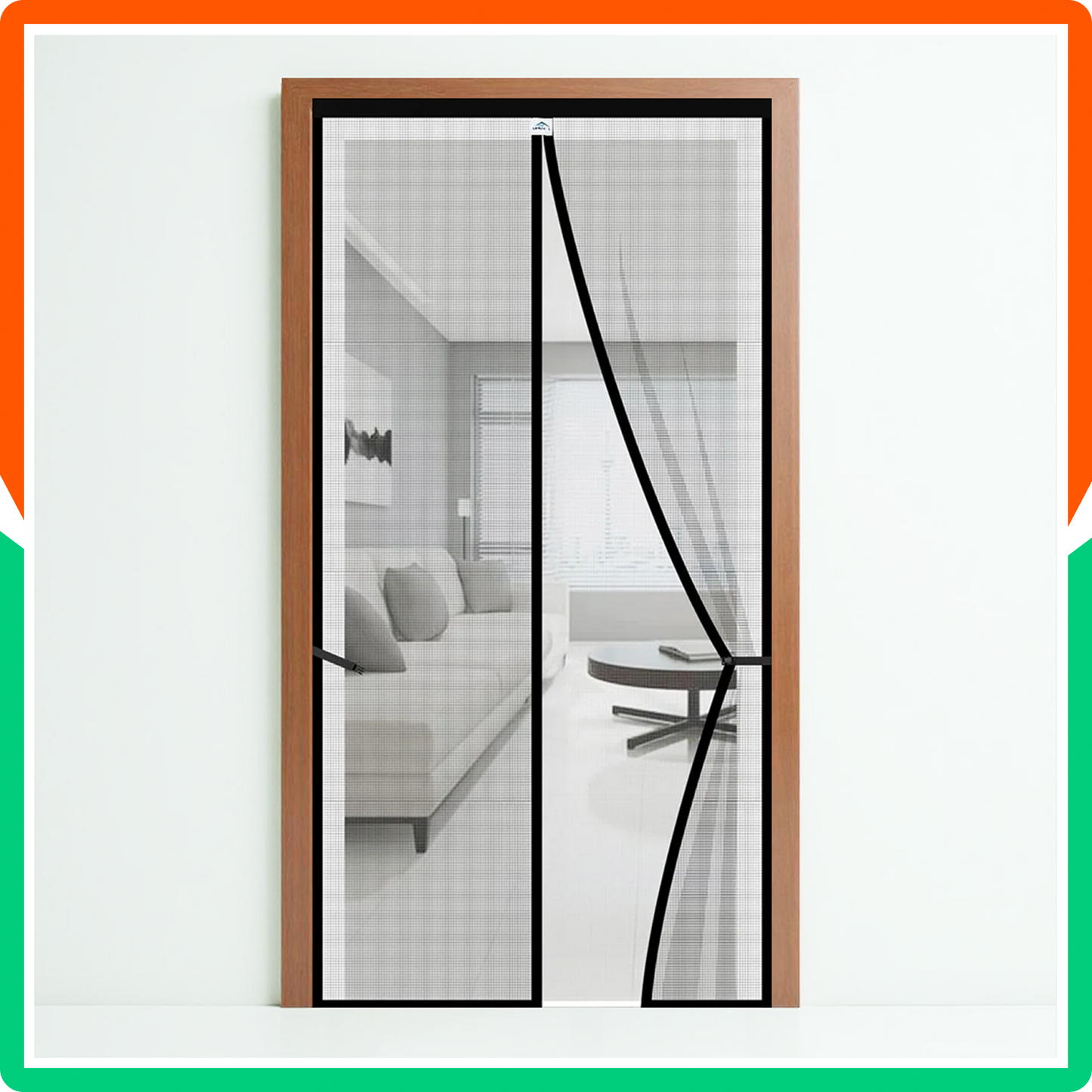 Fiberglass Door Mosquito Net - Black