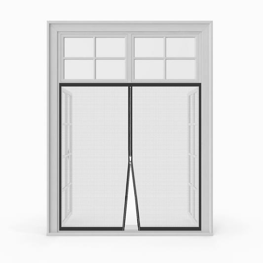 Premium Edition Window Mosquito Net Curtain with Zipper, Fiberglass Net-WHITE