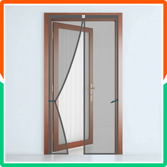 Polyester Magnetic Mosquito Net Curtain for Door - GREY
