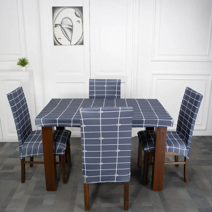 Grey Shape Chair Table Covers - Dustproof, Stain-Free, Machine Washable & Water Resistant