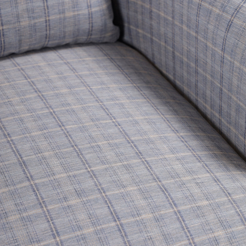 Samuel Solid Wood Single Seater Sofa in Marine Blue