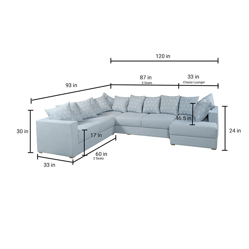 Grayson Upholstered Sofa With Chaise Sectional