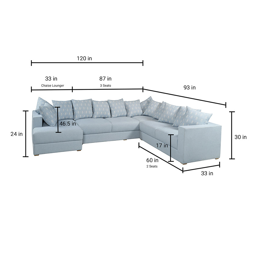 Grayson Upholstered Sofa With Chaise Sectional