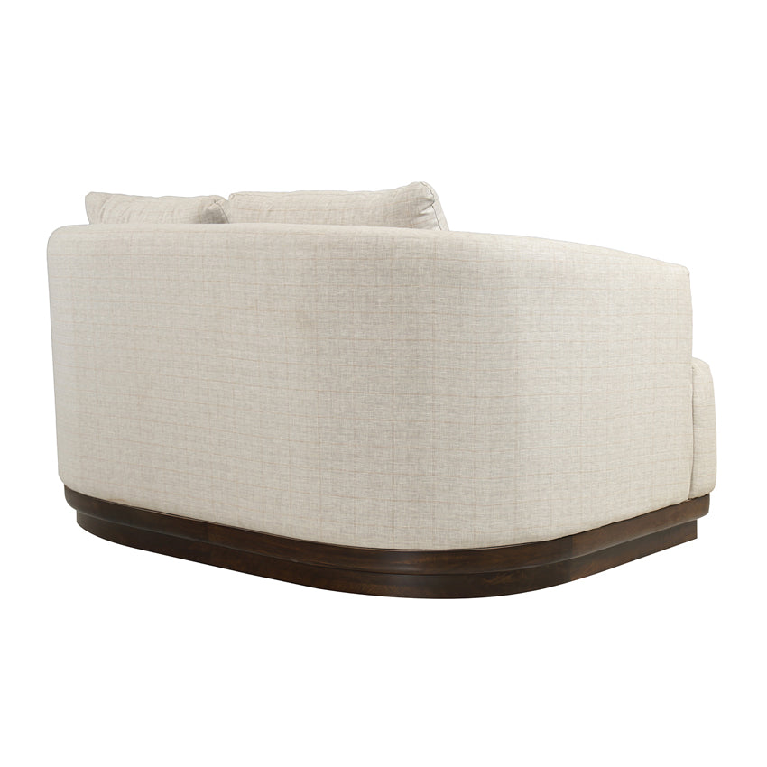 Samuel Solid Wood Two Seater Sofa in Beige & Brown