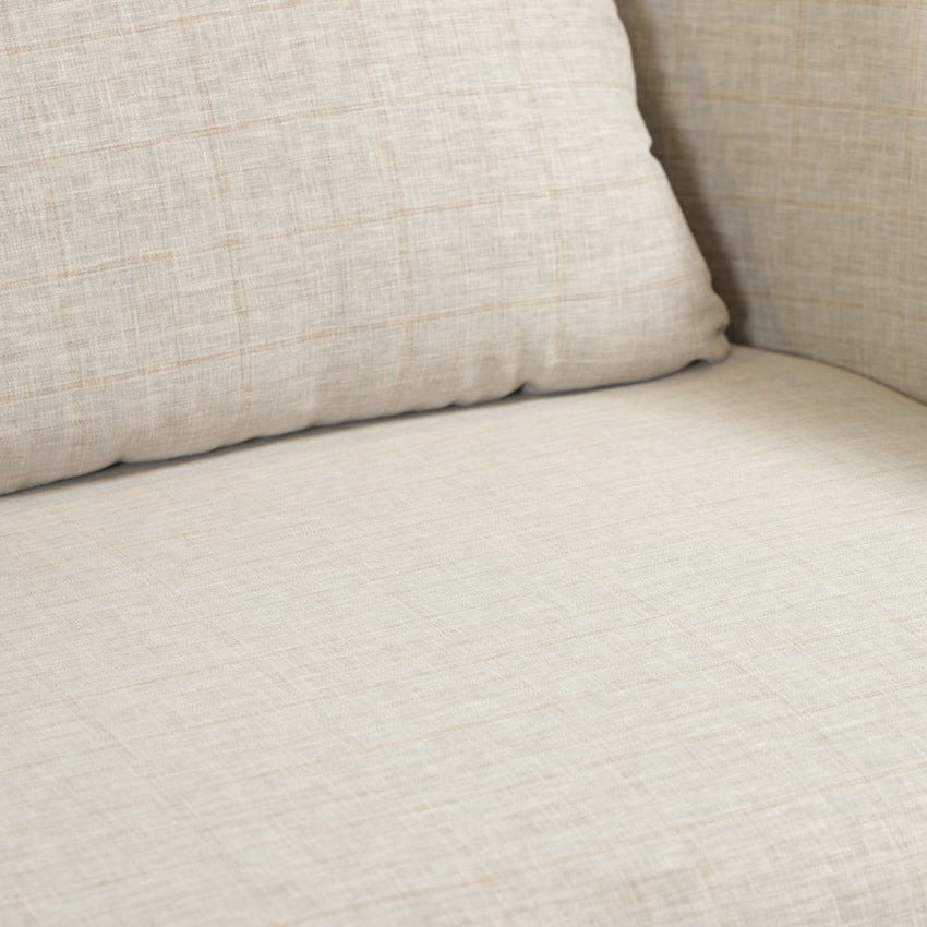 Samuel Solid Wood Two Seater Sofa in Beige & Brown