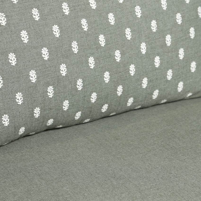 Valentina Two Seater Sofa with Sheesham Wood Base & Linen Fabric