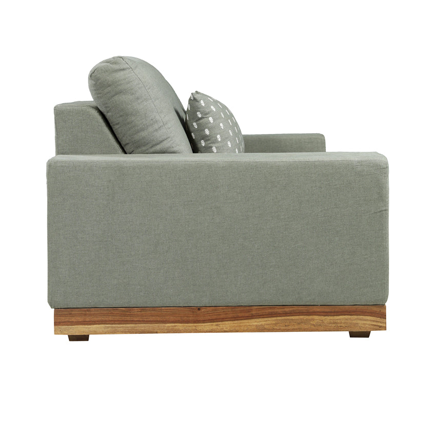 Valentina Two Seater Sofa with Sheesham Wood Base & Linen Fabric