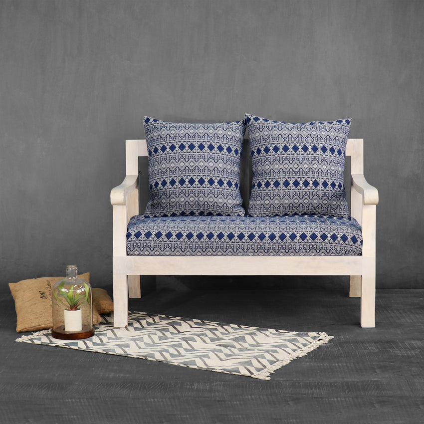 Moroccan Blue Two Seater Sofa