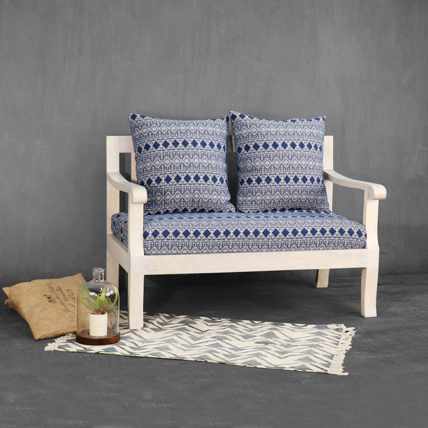 Moroccan Blue Two Seater Sofa