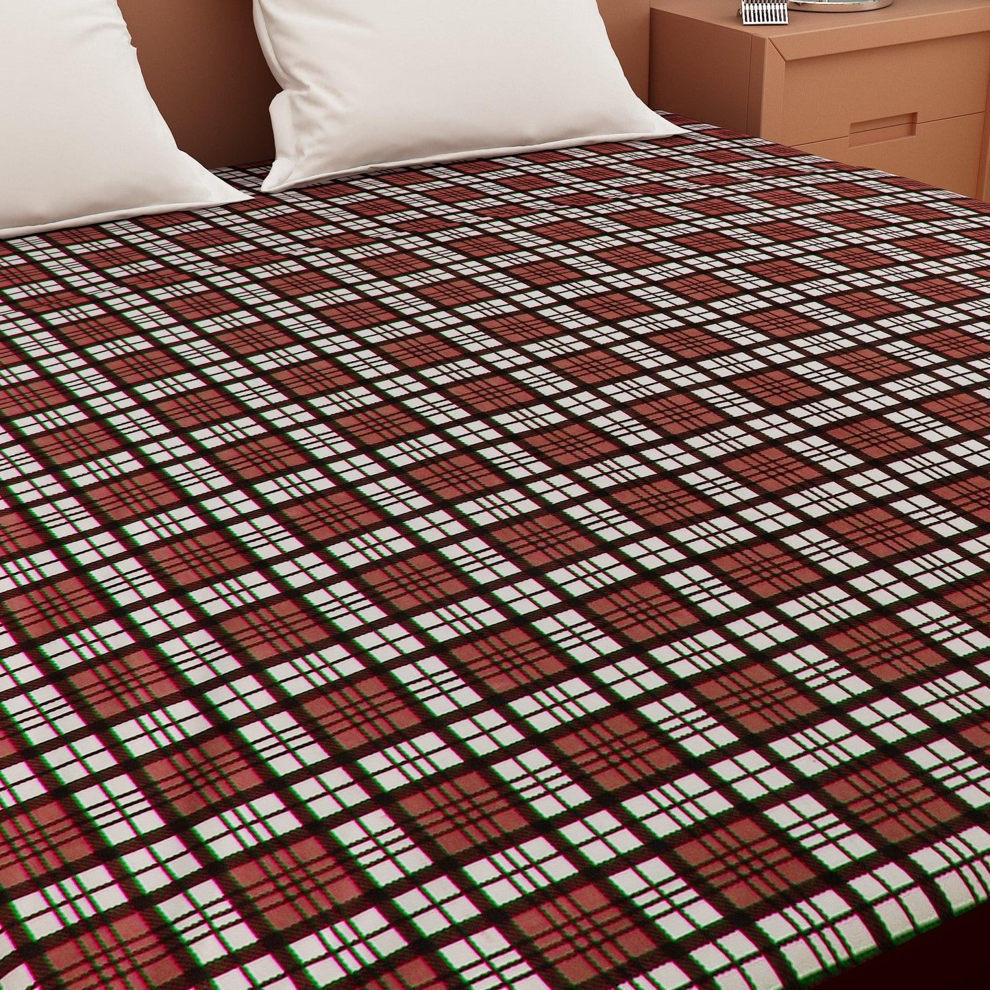 Waterproof Mattress Protector with 360 Degree Elastic Strap, Luxury Terry Printed (Brown, Available in 16 Sizes)