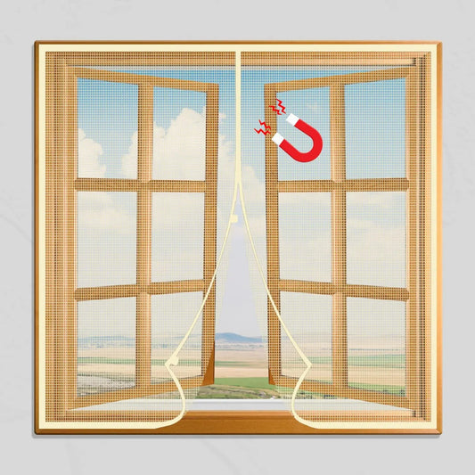 Magnetic Window Mosquito Net Curtain (Ultra Premium Edition) - Beige