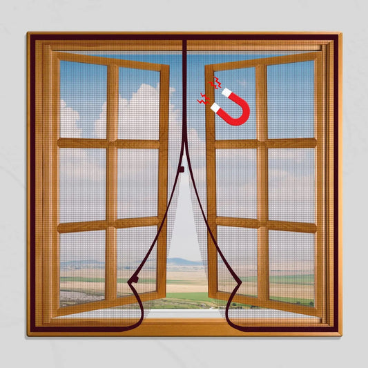 Magnetic Window Mosquito Net Curtain (Ultra Premium Edition) - Brown