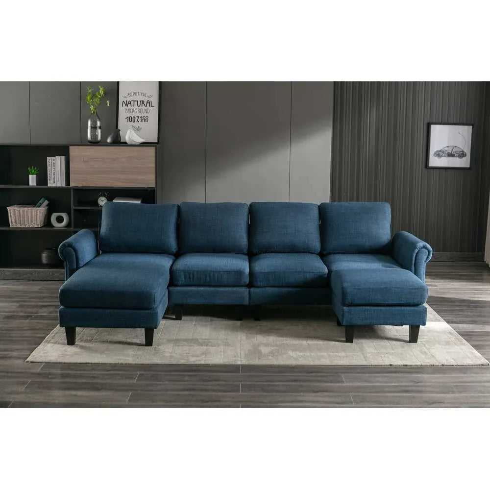 Moria 6 Seater L Shape Modular Fabric Sofa For Living Room