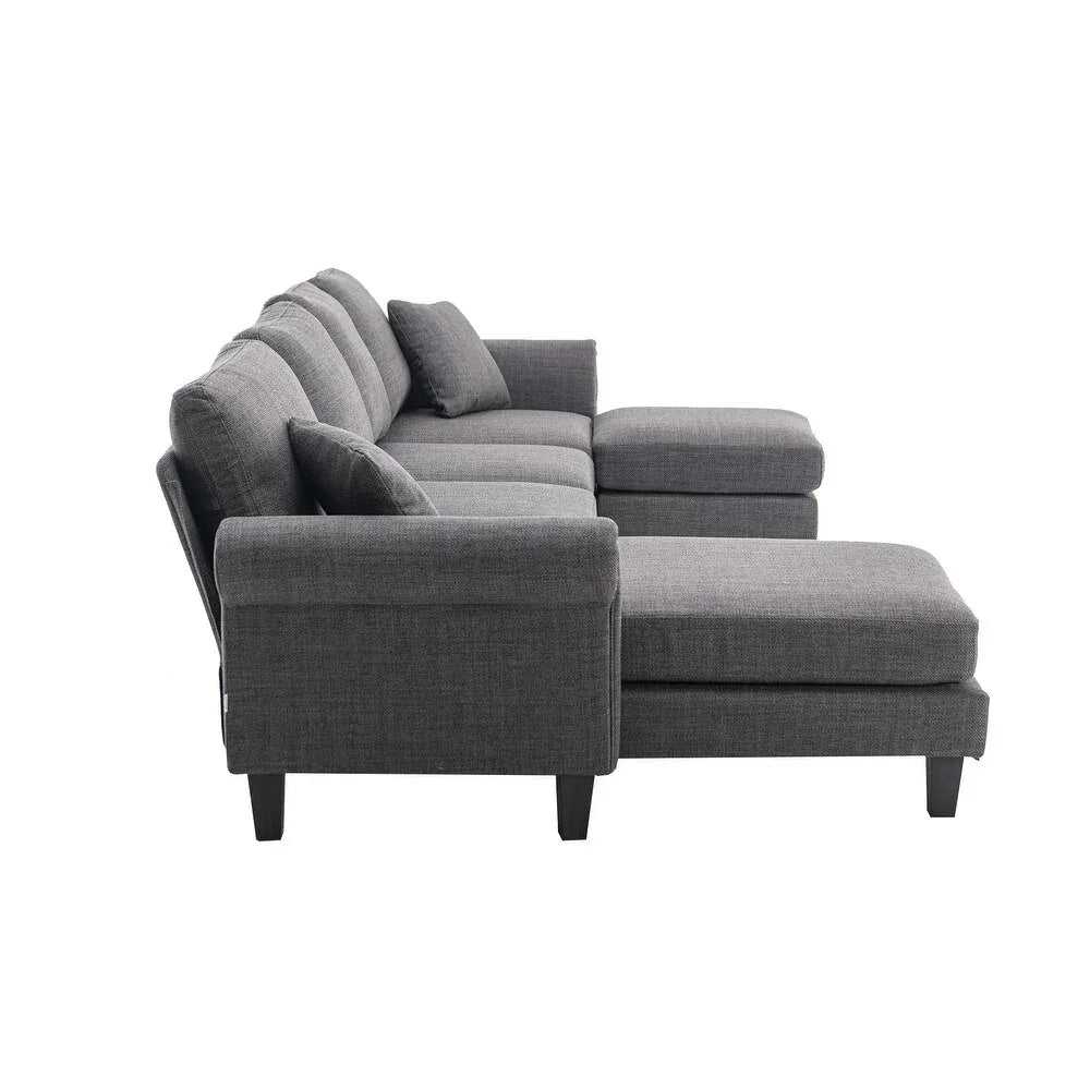 Moria 6 Seater L Shape Modular Fabric Sofa For Living Room