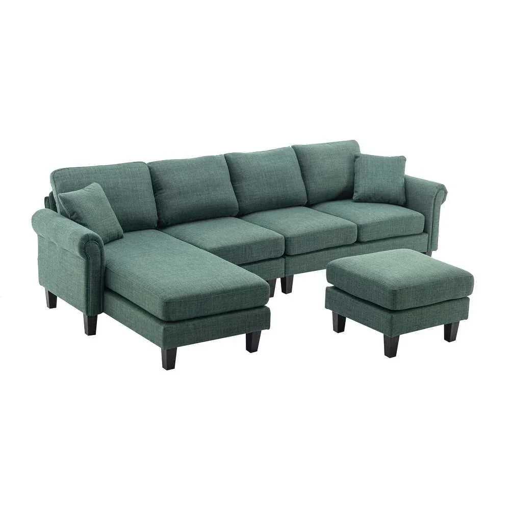 Moria 6 Seater L Shape Modular Fabric Sofa For Living Room