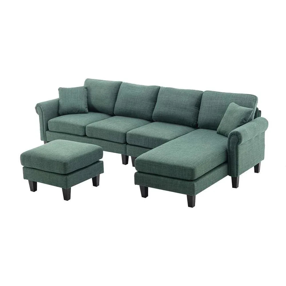 Moria 6 Seater L Shape Modular Fabric Sofa For Living Room