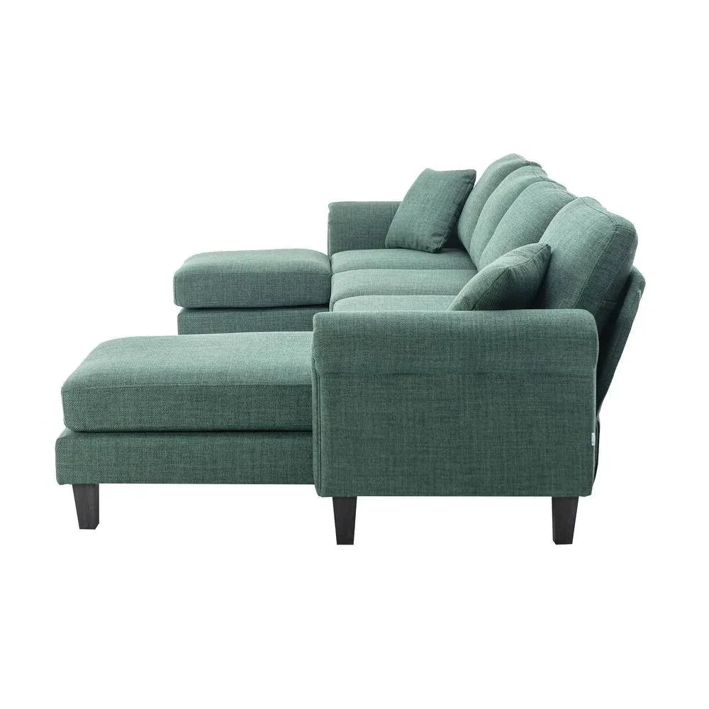 Moria 6 Seater L Shape Modular Fabric Sofa For Living Room