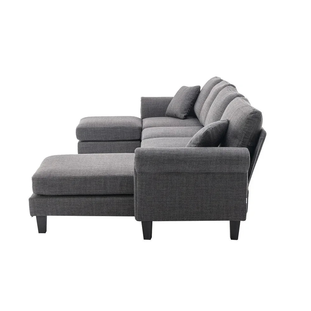 Moria 6 Seater L Shape Modular Fabric Sofa For Living Room