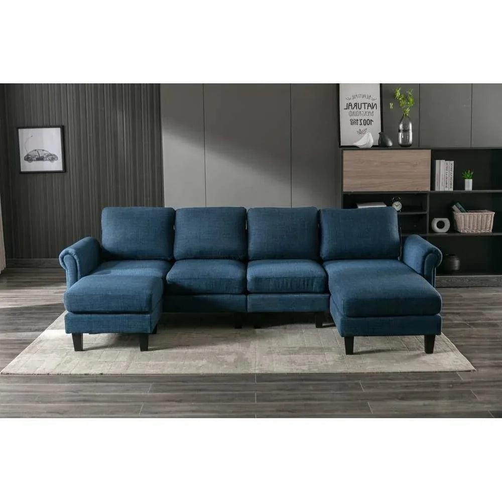 Moria 6 Seater L Shape Modular Fabric Sofa For Living Room
