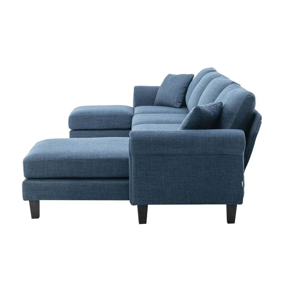 Moria 6 Seater L Shape Modular Fabric Sofa For Living Room