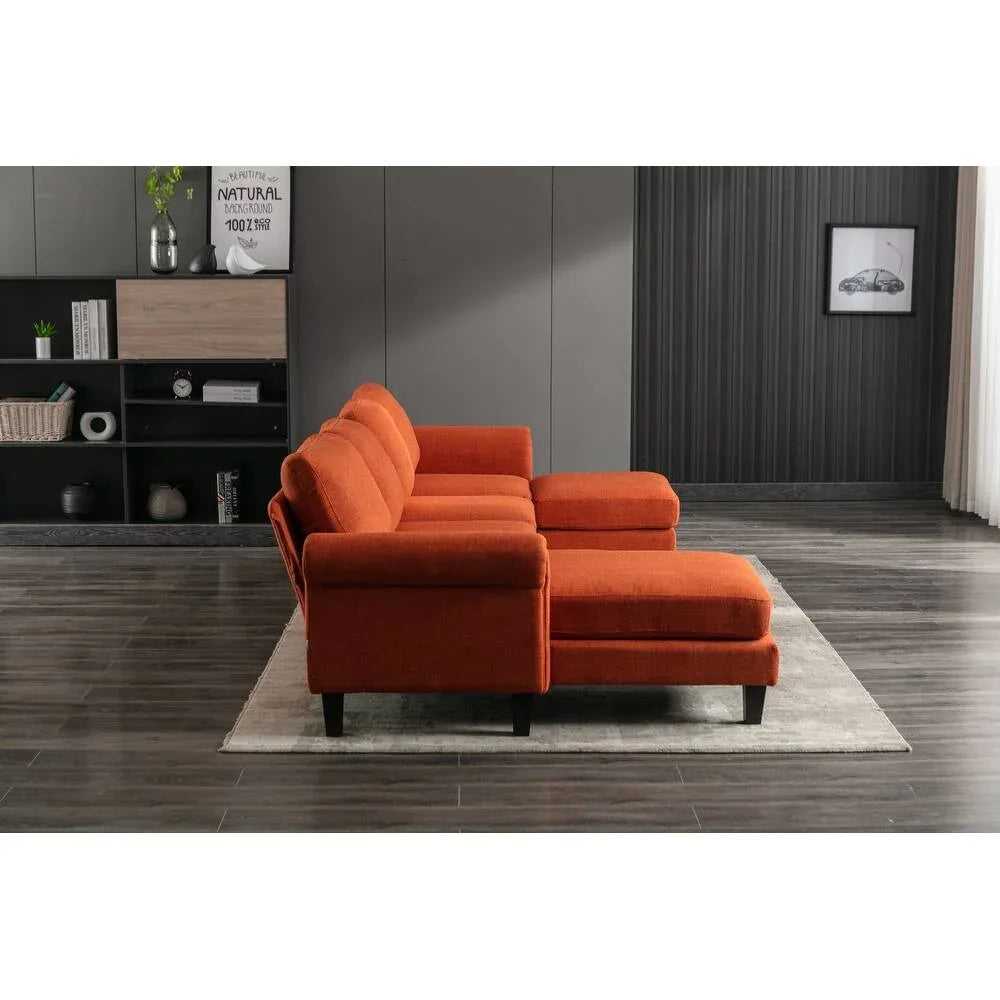Moria 6 Seater L Shape Modular Fabric Sofa For Living Room
