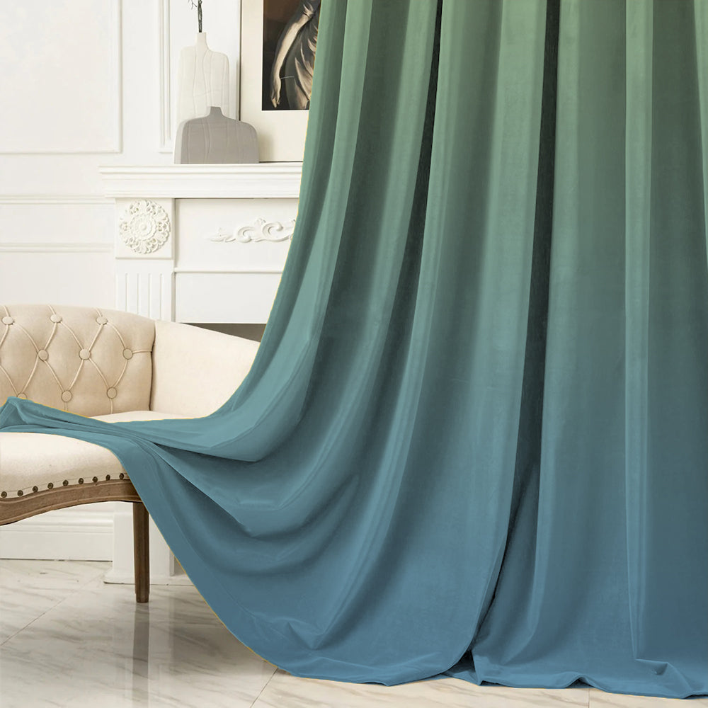 Elegant Ombre Print Room Darkening Curtain - Set of 2 - DSOFC10